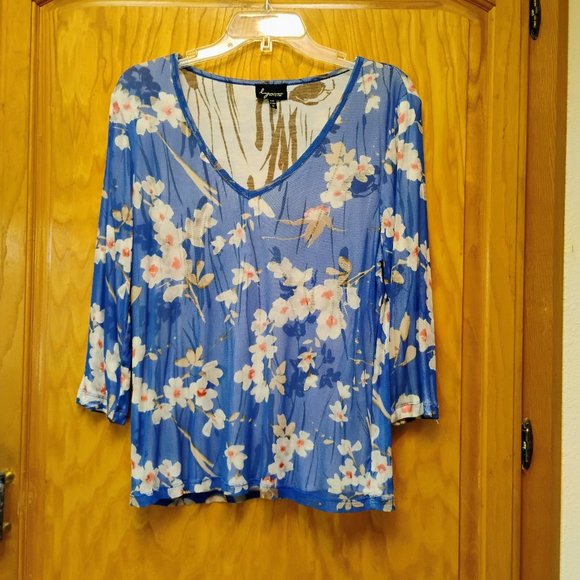 Gorgeous Lynn Ritchie 100% silk mesh top size XL - Picture 1 of 5